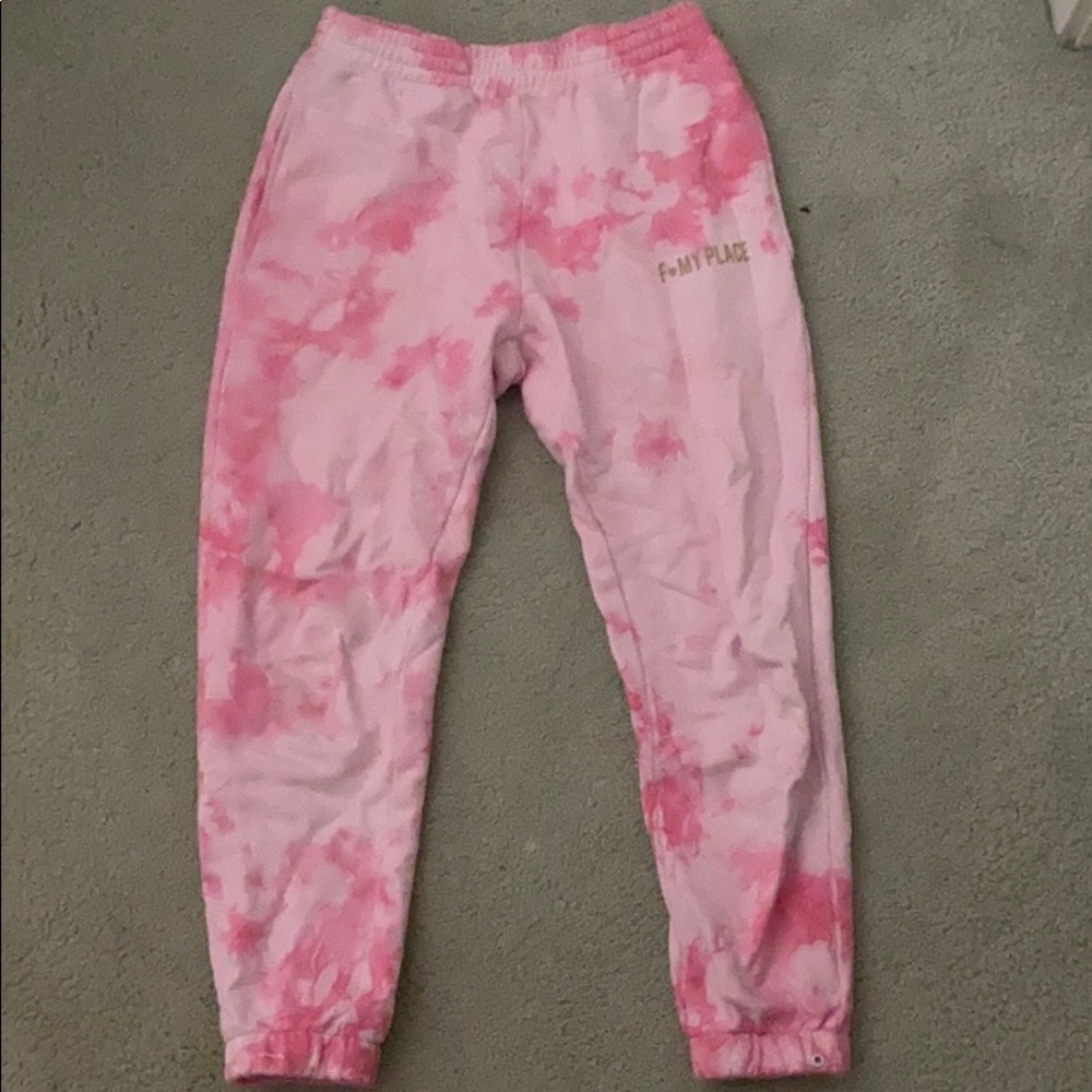 Nicky Kay pink tie dye sweatpants